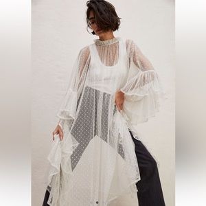 Free People Swiss Dot Ruffle Kaftan